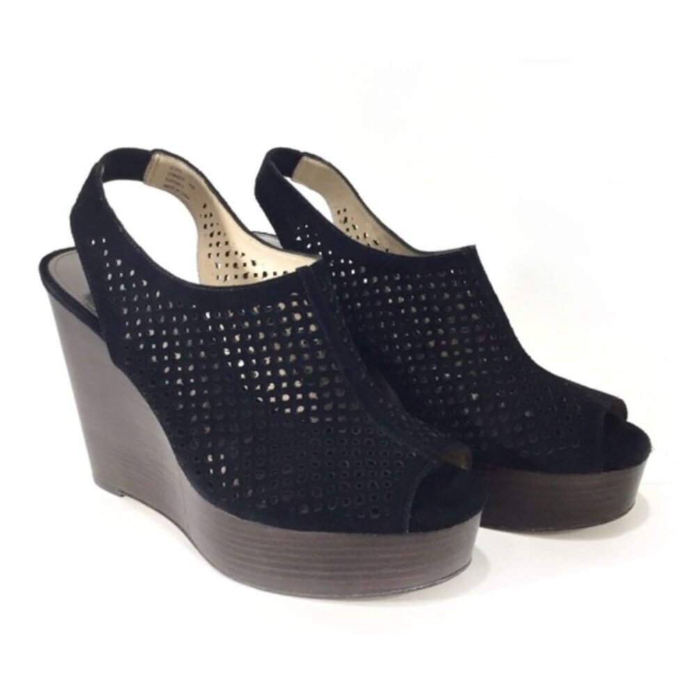 Coach Chasity Black Platform Heel Perforated Mesh Size Women's 6 NEW [jb]